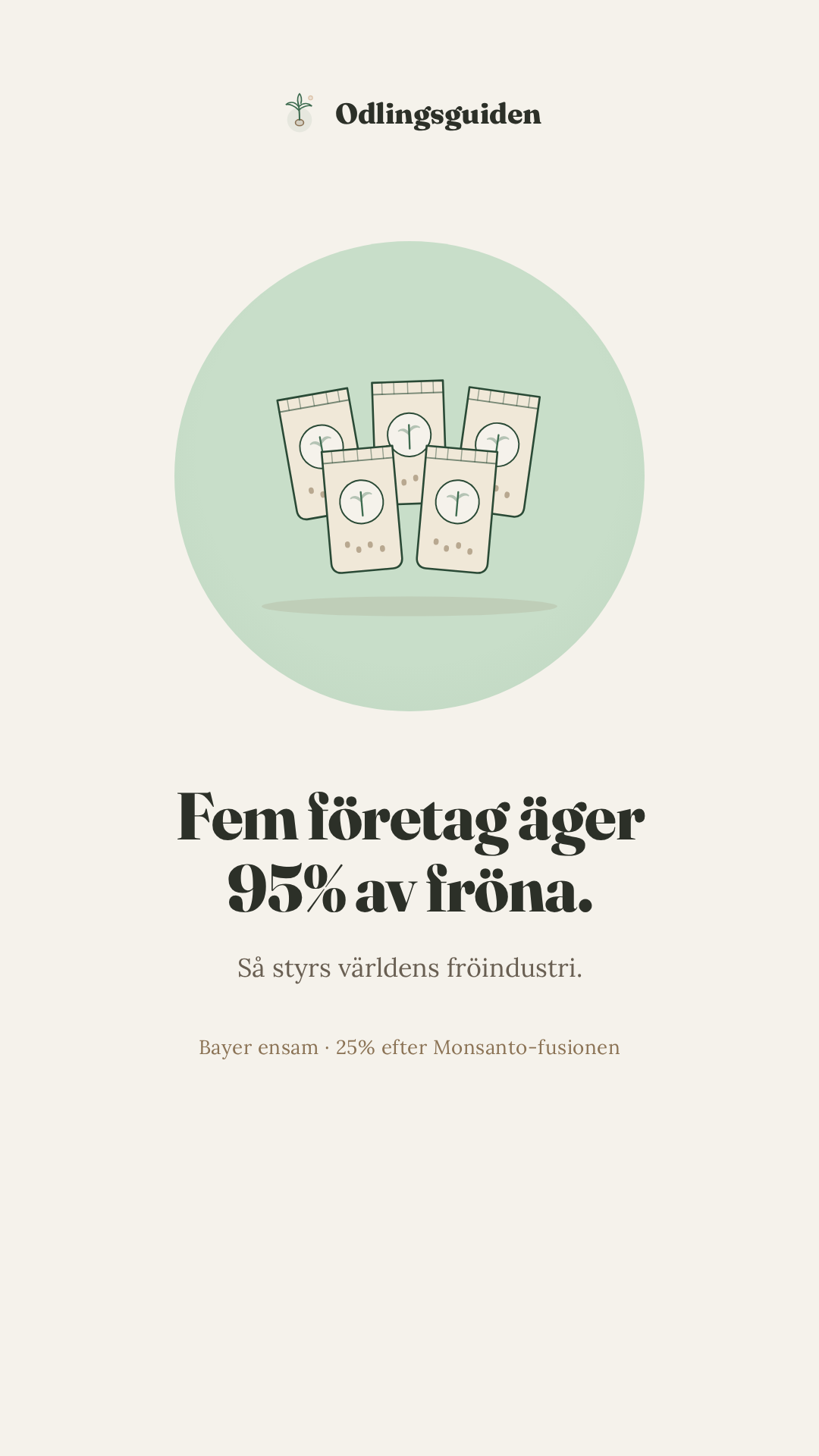 Fem företag äger 95% av världens grönsaksfrö