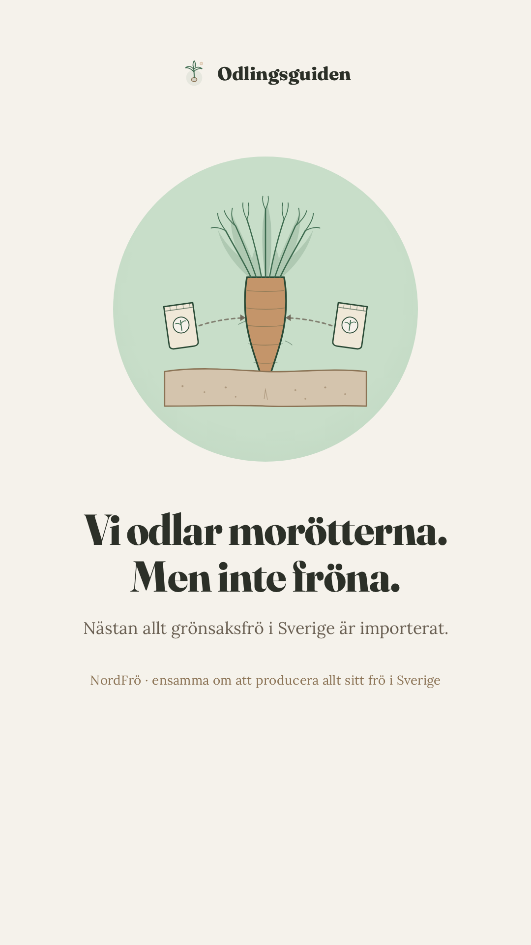 Vi odlar morötterna men inte fröna